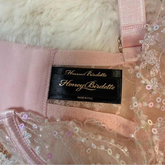 NWT Honey Birdette Angelica Plunge Pink bra 38DD/E - Picture 6 of 16